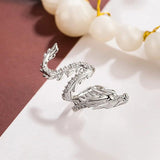 Dragon Earbone Clip Zircon Earrings 925 Silver Jewelry