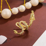 Dragon Earbone Clip Zircon Earrings 925 Silver Jewelry