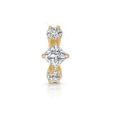 Square Crystal 925 Sterling Silver Earring Hoop 18K Fine Jewelry