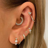 Square Crystal 925 Sterling Silver Earring Hoop 18K Fine Jewelry