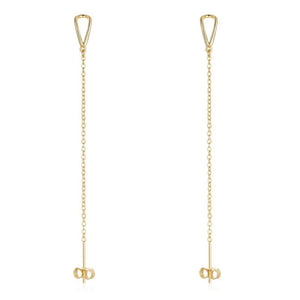 925 Silver Box Chain Tassel Earrings for Women