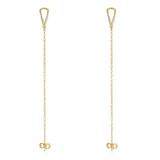 925 Silver Box Chain Tassel Earrings for Women
