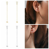 925 Silver Box Chain Tassel Earrings for Women