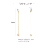 925 Silver Box Chain Tassel Earrings for Women