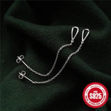 925 Silver Box Chain Tassel Earrings for Women