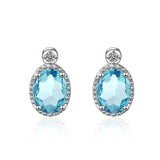 925 Silver Sapphire Drop Earring Female Gemstone Jewelry