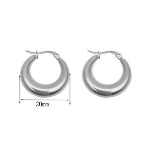 925 Silver Oval Ear Hoop Women Earrings Wedding Party Studs