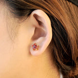 925 Silver Multi-color Crystal Star/Flower Studs