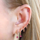 925 Silver Multi-color Crystal Star/Flower Studs