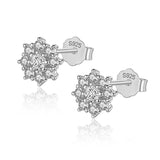 Zircon Stud Earrings 925 Silver Earring for Girls Women