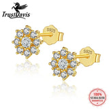Zircon Stud Earrings 925 Silver Earring for Girls Women