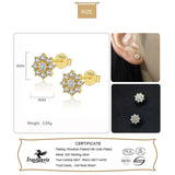 Zircon Stud Earrings 925 Silver Earring for Girls Women