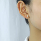 Zircon Stud Earrings 925 Silver Earring for Girls Women
