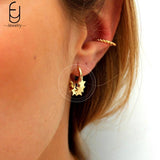 925 Silver Vintage Geometric Tassel Hoop Earrings for Women