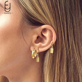 925 Silver Vintage Geometric Tassel Hoop Earrings for Women