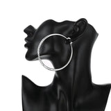 925 Silver Hoop Earrings for Women Wedding Jewelry Big Circle Earrings