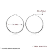 925 Silver Hoop Earrings for Women Wedding Jewelry Big Circle Earrings