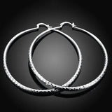 925 Silver Hoop Earrings for Women Wedding Jewelry Big Circle Earrings