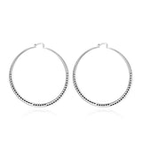 925 Silver Hoop Earrings for Women Wedding Jewelry Big Circle Earrings