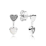 Heart Ribbons Love 925 Silver Earring Studs Elegant Jewelry Gift