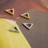 925 Silver Small Triangle Geometric Hoop Earring BSE863
