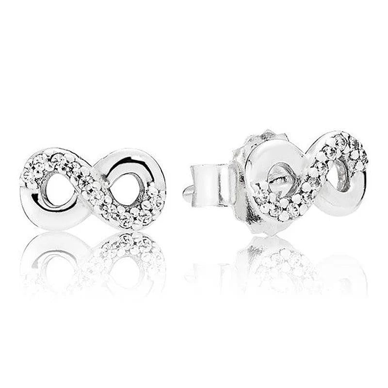 Love Knot Petals Earrings 925 Silver Wedding Party Gift