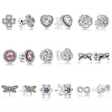 Love Knot Petals Earrings 925 Silver Wedding Party Gift