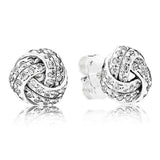 Love Knot Petals Earrings 925 Silver Wedding Party Gift