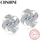 925 Silver Zirconia Eternal Heart Twist Earrings S-E430