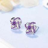 925 Silver Zirconia Eternal Heart Twist Earrings S-E430