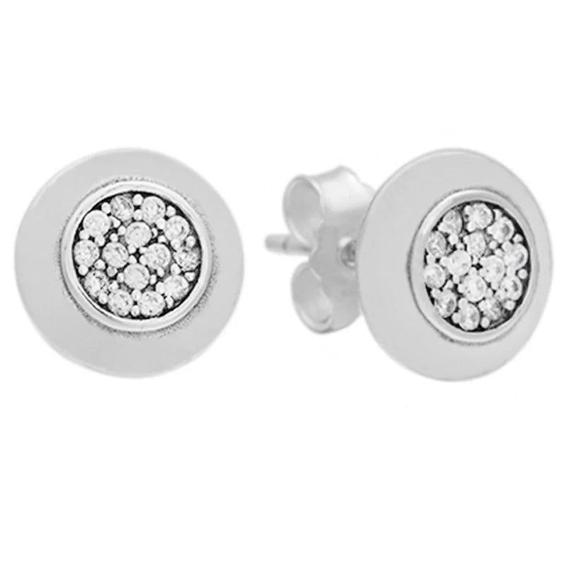 925 Silver Earring Two-tone Heart Earring With Crystal