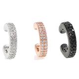 Micro Pave CZ Double Line Ear Cuff 925 Silver