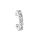 Micro Pave CZ Double Line Ear Cuff 925 Silver