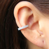 Micro Pave CZ Double Line Ear Cuff 925 Silver