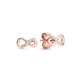 Sparkling Infinity Stud Earrings - Feather Stud Earrings - Pandora Fine Jewelry