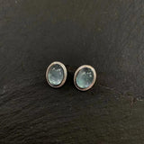 Aquamarine 925 Silver Stud Earrings Gift Jewelry Green