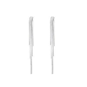 925 Silver Tassel Drop Earrings for Women Party Jewelry