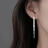 925 Silver Tassel Drop Earrings for Women Party Jewelry