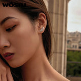 925 Silver Fairy Wings Feathers Stud Earrings for Women E343