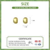 925 Silver Geometric Curved Surface Stud Earrings for Women