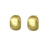 925 Silver Geometric Curved Surface Stud Earrings for Women