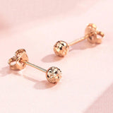 Purple 14K Rose Geometric Earrings for Women Sweet Ear Studs Wedding Jewelry