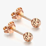 Purple 14K Rose Geometric Earrings for Women Sweet Ear Studs Wedding Jewelry