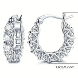 925 Silver Zircon Geometric Earrings Birthday Party Gift