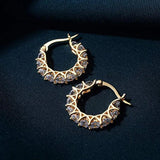925 Silver Zircon Geometric Earrings Birthday Party Gift