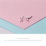 X & O Stud Earrings in Solid Silver 925 for Women