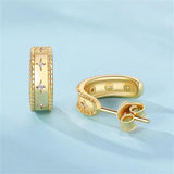 925 Silver Star Zircon Spiral Stud Earrings