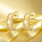 925 Silver Star Zircon Spiral Stud Earrings
