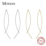 Geometric Line Dangle Earring 925 Sterling Silver Long Chain Drop Earring
