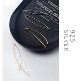 Geometric Line Dangle Earring 925 Sterling Silver Long Chain Drop Earring